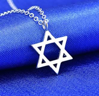 Halskjede - Star of David 25mm incl chain necklace - Silver Color - 45 cm